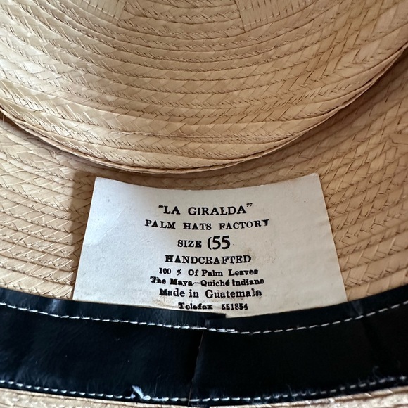 Vintage Ladies Panama Summer Hat-100% Palm Leaves. La Giralda Palm Hat - Picture 8 of 10
